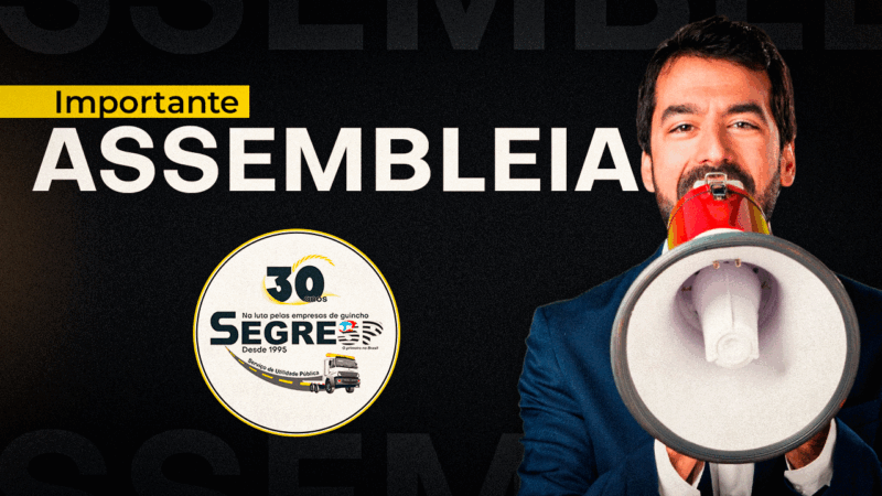 Segresp convoca associados para importante assembleia no dia 29 de maio, às 19h30 (1ª chamada) e às 20 horas (2ª chamada). Participem!