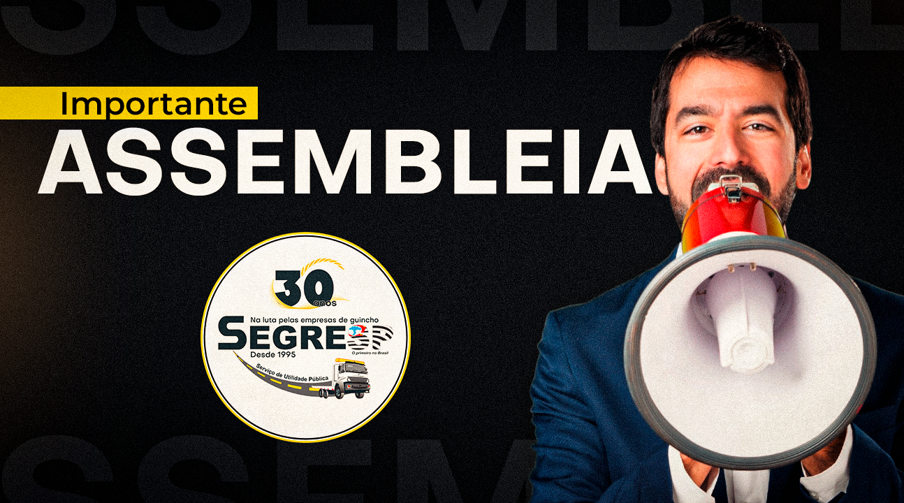 Segresp convoca associados para importante assembleia no dia 29 de maio, às 19h30 (1ª chamada) e às 20 horas (2ª chamada). Participem!
