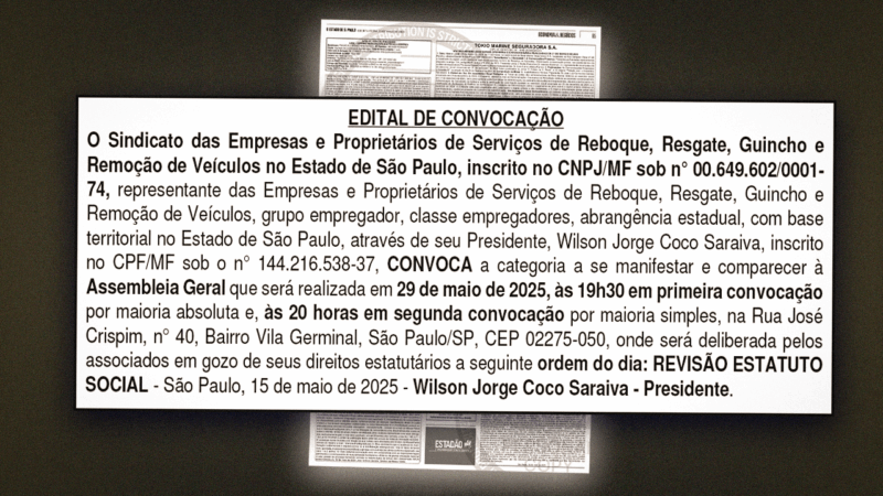 Sindicato convoca assembleia para revisão do Estatuto Social, dia 29 de maio, às 19h30 – PARTICIPE!